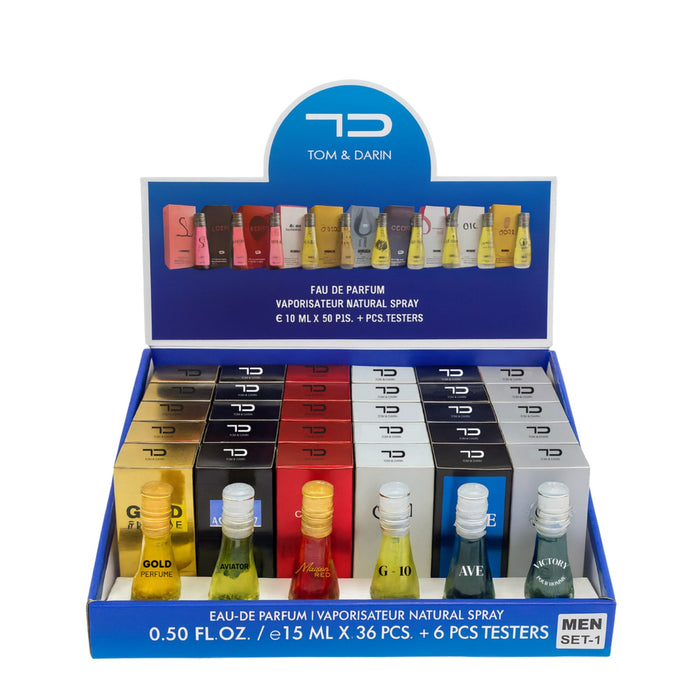Tom & Darin EXPO DA 36 PZ UOMO CON 6 TESTER OMAGGIO COMPOSTA DA: 1MILLION - CREED AVENTUS - BAKKARAT ROUGE 540 - ACQUA DI GIO’ - SAUVAGE DI DIOR - INVICTUS DI PACO RABANNE - 15MLMEN